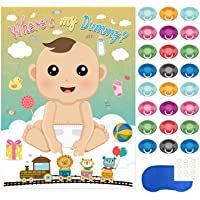 Los mejores  - FEPITO Baby Shower Partido Juegos- Alfiler la Tonto en el Juego del Bebé con 24 Piezas de Pegatinas Chupete para…